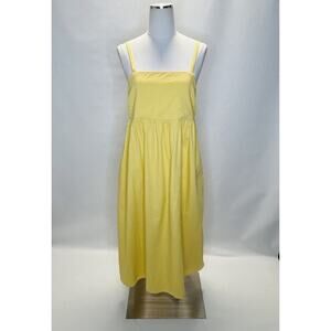Madewell Summer Midi Dress Womens Size Small Yellow Sleeveless Pleated